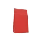 Pochette cadeau pelliculée rouge mat à rabat adhésif 10 x 4,5 x 16 cm – Paquet de 50