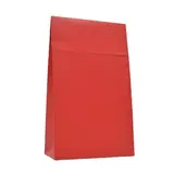 Pochette cadeau pelliculée rouge mat à rabat adhésif 14 x 5,5 x 23 cm – Paquet de 50