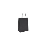 Sacs kraft noir poignées torsadées 12+6x15 cm – Paquet de 100