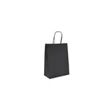 Sacs kraft noir poignées torsadées 12+6x15 cm – Paquet de 100
