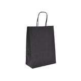 Sacs kraft noir poignées torsadées assorties 26+12x33 cm – Paquet de 100