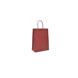 Sacs kraft rouge foncé poignées torsadées 12+6x15 cm – Paquet de 100