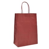 Sacs kraft rouge foncé poignées torsadées 35+14x42,5 cm – Paquet de 50
