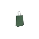 Sacs kraft vert foncé poignées torsadées 12+6x15 cm – Paquet de 100