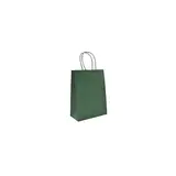 Sacs kraft vert foncé poignées torsadées 12+6x15 cm – Paquet de 100
