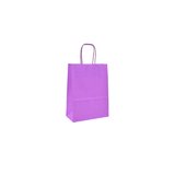 Sac kraft rose-violet poignées torsadées assorties 12+6x15 cm – Paquet de 100
