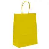 Sacs kraft jaunes poignées torsadées 35+14x42,5 cm 117g/m² – Paquet de 50