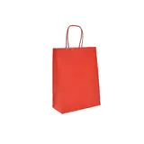 Sacs kraft rouge poignées torsadées assorties 16+8x22 cm – Paquet de 100