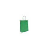Sacs kraft vert poignées torsadées 12+6x15 cm – Paquet de 100