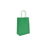 Sacs kraft vert poignées torsadées 16+8x22 cm – Paquet de 100