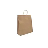 Sacs kraft brun poignées torsadées 24x10x31 cm - Paquet de 100