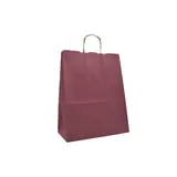 Sac kraft aubergine poignées torsadées 24 x 12 x 31 cm 100g/m² - Paquet de 100