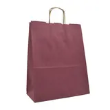 Sac kraft aubergine poignées torsadées 35 x 14 x 45 cm 100g/m² - Paquet de 100