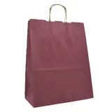 Sac kraft aubergine poignées torsadées 35 x 14 x 45 cm 100g/m² - Paquet de 100