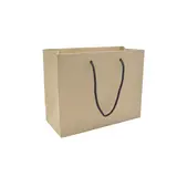 Sac papier luxe bambou brun poignées cordelières 23 x 10 x 18 cm 190g – Sac emballage - Sac boutique - Lot de 20