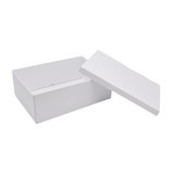 Boîtes cadeaux pliables blanches couvercle amovible 34+25x12 cm 1200g/m² – Paquet de 4