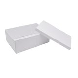 Boîtes cadeaux pliables blanches couvercle amovible 39+28x13,5 cm 1300g/m² – Paquet de 4