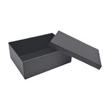 Boîte cadeau pliable à couvercle amovible noire 29x22x10 cm - Lot de 4