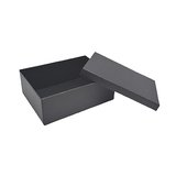 Boîte cadeau pliable à couvercle amovible noire 34x25x12 cm - Lot de 4