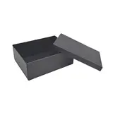 Boîte cadeau pliable à couvercle amovible noire 34x25x12 cm - Lot de 4
