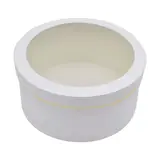 Boîtes rondes blanches liseré or fenêtre 20,4x10cm – Paquet de 2