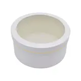 Boîtes rondes blanches liseré or fenêtre 22,5x11cm – Paquet de 2