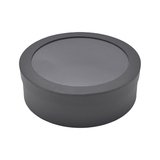 Boîtes rondes noires fenêtre 18x6cm - Paquet de 4