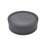 Boîtes rondes noires fenêtre 25x8cm – Paquet de 4