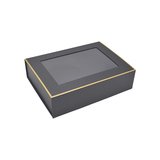 Boîtes aimantées noires liseré or fenêtre 30,6x23x8cm – Paquet de 5