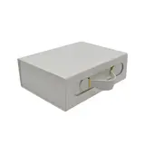 Boites cadeaux carton pliables blanches 28,2x20,2x9,2cm avec poignée – Paquet de 5
