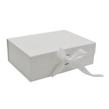 Boites cadeau carton blanches avec ruban 39x28x17,5cm – Paquet de 5