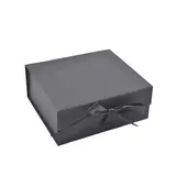 Boites cadeaux carton pliables noires avec ruban 20x18,2x8cm – Paquet de 5