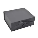 Boites cadeaux carton pliables noires avec ruban 28,2x20,2x9,2cm – Paquet de 5