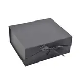 Boites cadeaux carton pliables noires avec ruban 33x25x12cm – Paquet de 5