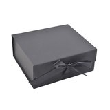 Boites cadeaux carton pliables noires avec ruban 33x25x12cm – Paquet de 5