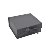 Boites cadeaux carton pliables noires avec ruban 33x25x12cm – Paquet de 5