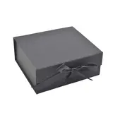 Boites cadeaux carton pliables noires avec ruban 33,5x26x15cm – Paquet de 5