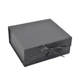 Boites cadeaux carton pliables noires avec ruban 39x28x17,5cm – Paquet de 5