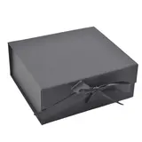 Boites cadeaux carton pliables noires avec ruban 39x28x17,5cm – Paquet de 5
