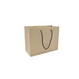 Sac kraft luxe en papier de bambou brun à poignées cordelières noires L 14 x P 6,5 x H 11 cm - Paquet de 20