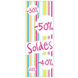 Affiche Soldes 42 x 115 cm blanc / multicolore - Affiches prix et pourcentages
