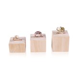 Cubes rectangles en bois porte-bagues - Présentoirs à bagues