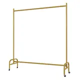 Portant à vêtements professionnel droit en métal doré, 150x165 cm, roulettes freinées