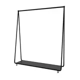 Portant vêtement design droit fixe noir avec 1 étagère 120 x 40 x H 160 cm