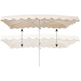 Parasol professionnel de marché télescopique - Parasol forain - Blanc cassé - 400 x 300 cm - armature alu, toile + housse