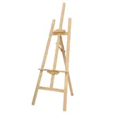 Chevalet en bois brut 175 cm - Chevalet trépied - Chevalet pour peinture