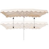 Parasol professionnel de marché télescopique - Parasol forain - Blanc cassé - 300 x 250 cm - armature alu, toile + housse