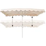 Parasol professionnel de marché télescopique - Parasol forain - Blanc cassé - 300 x 250 cm - armature alu, toile + housse