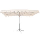 Parasol professionnel de marché - Parasol forain - Blanc - 300 x 250 cm - armature alu, toile + housse