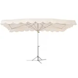 Parasol professionnel de marché - Parasol forain - Blanc - 300 x 250 cm - armature alu, toile + housse
